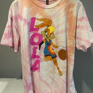 Space Jam Lola Bunny Tune Squad Pink Tie-Dye T-Shirt Plus Size 1X Unisex Casual